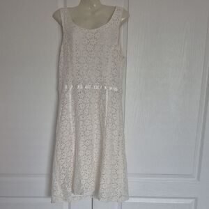 Chic Ivory Lace Midi Dress